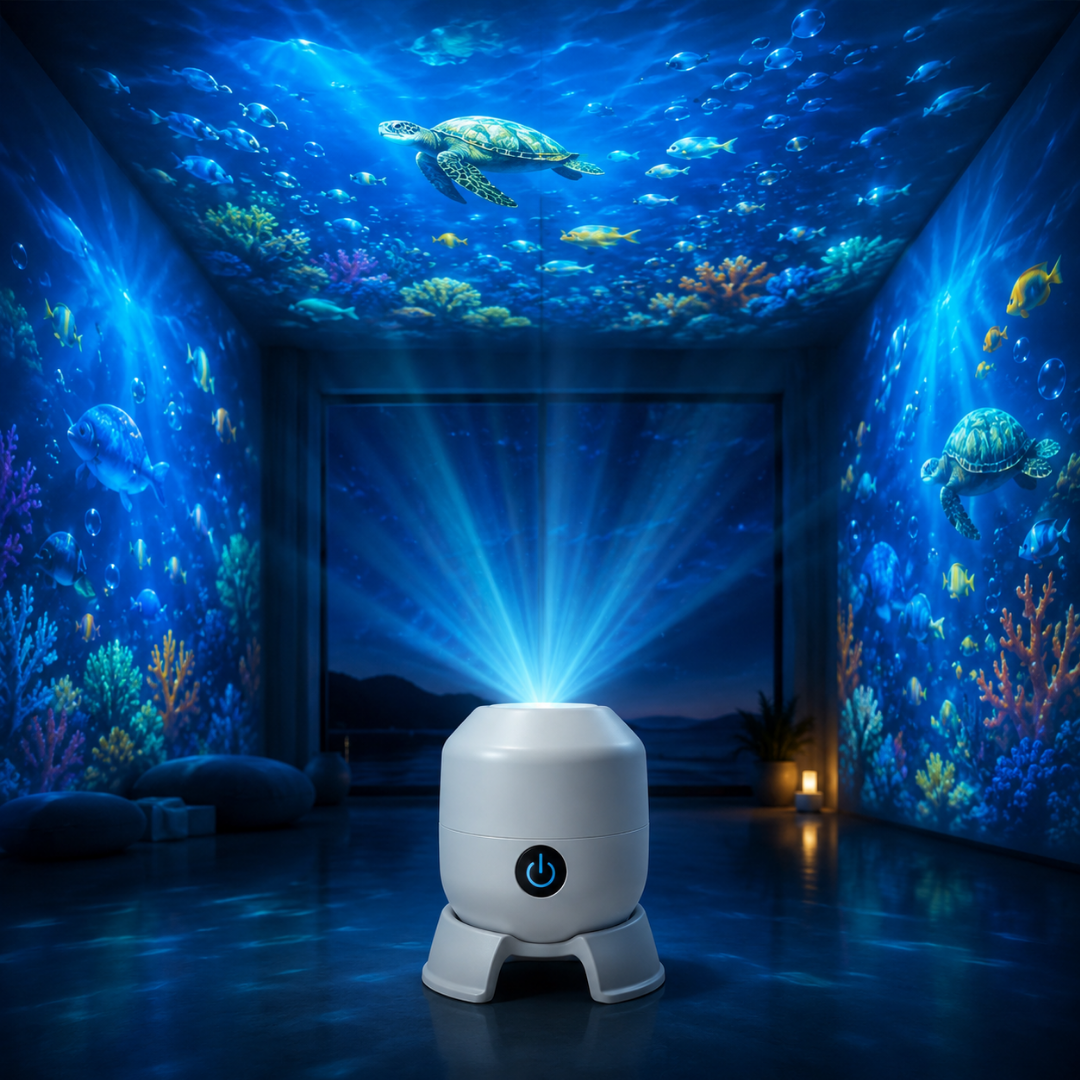 OceanGlow™ - Rotierendes LED-Licht das dein Zimmer ins Meer verwandelt!