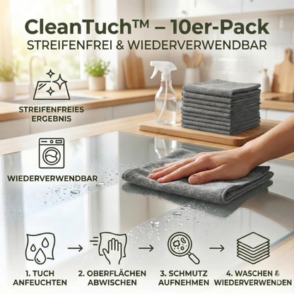 CleanTuch™ - Streifenfreie Reinigung mit wiederverwendbaren Mikrofasertüchern!