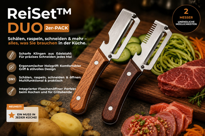 ReiSet™ - Multifunktionales Schäl- und Reibmesser im smarten Set!