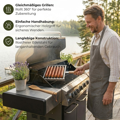 RollGrill™ - Perfekt gegrillte Würste — gleichmäßig und mühelos!