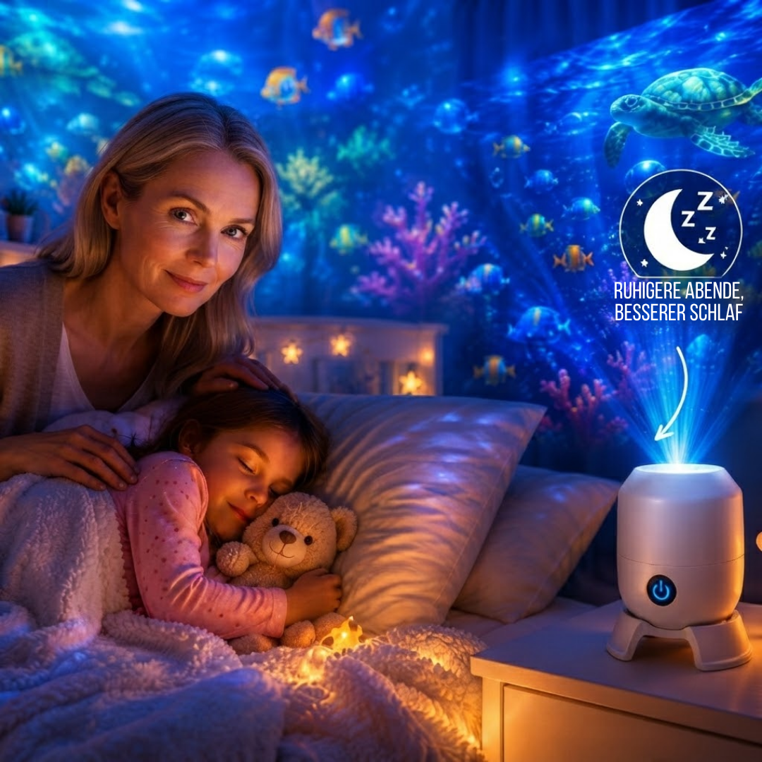 OceanGlow™ - Rotierendes LED-Licht das dein Zimmer ins Meer verwandelt!