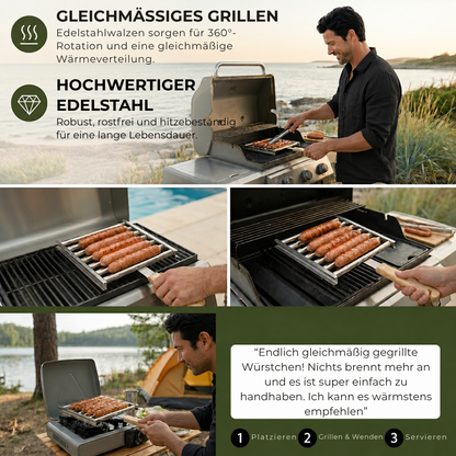 RollGrill™ - Perfekt gegrillte Würste — gleichmäßig und mühelos!