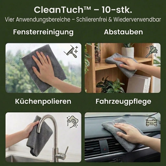 CleanTuch™ - Streifenfreie Reinigung mit wiederverwendbaren Mikrofasertüchern!