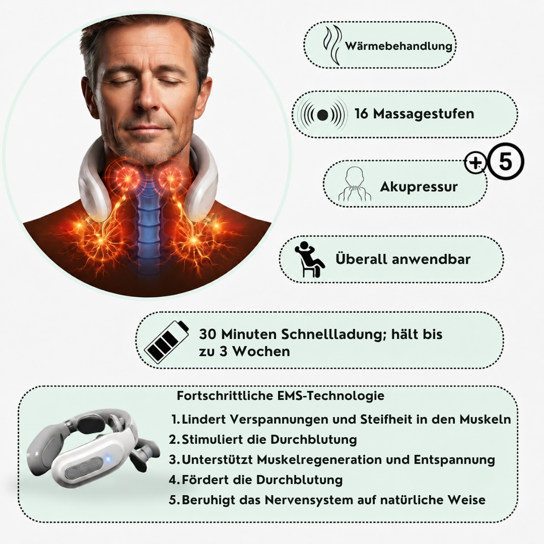NackenWärme™ - Verspannungen lösen — warme und sanfte Massage für Nacken und Schultern!