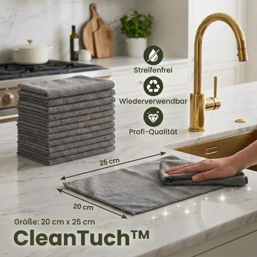 CleanTuch™ - Streifenfreie Reinigung mit wiederverwendbaren Mikrofasertüchern!