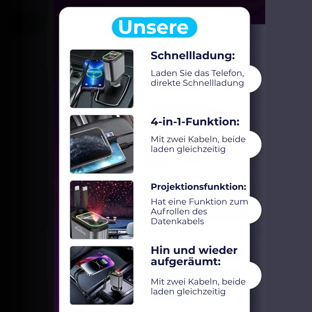 SternLicht™ – 4-in-1 Schnellladegerät mit magischem Sternenhimmel