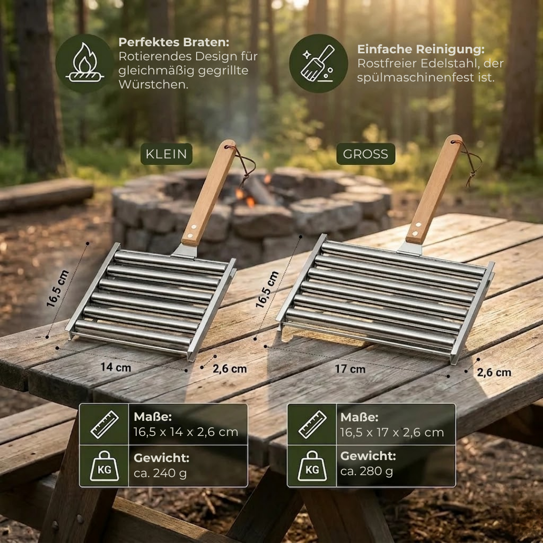 RollGrill™ - Perfekt gegrillte Würste — gleichmäßig und mühelos!