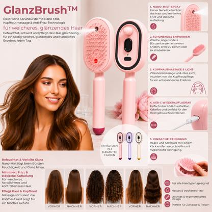 GlanzBrush™ - Schluss mit Frizz — weiches und glänzendes Haar auf Knopfdruck!