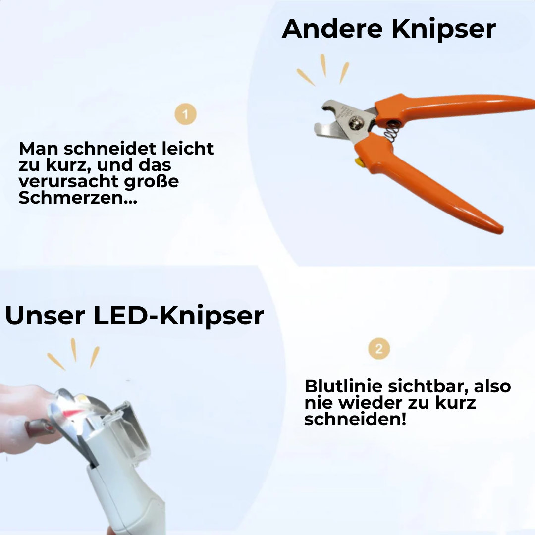 PfotenKlip™ – Sicheres Krallenschneiden mit LED-Licht