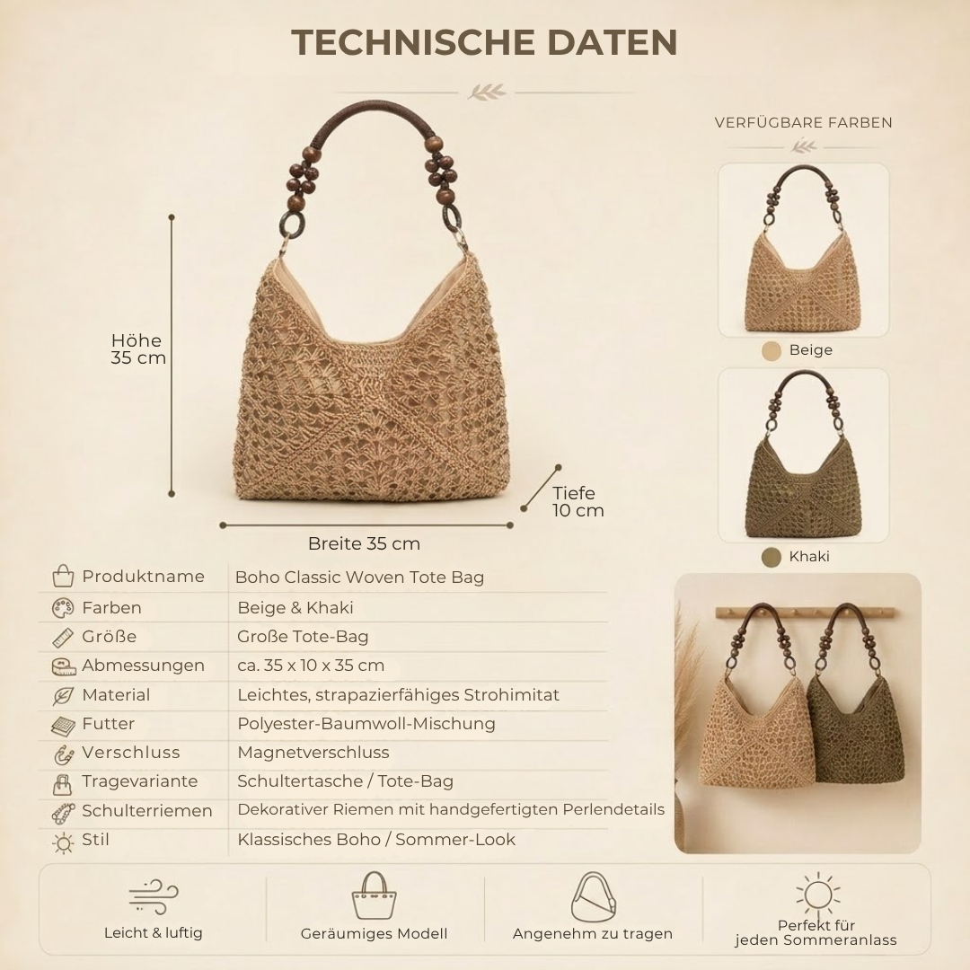 BohoTote™ - Die geflochtene Tasche die zu jedem Outfit passt!